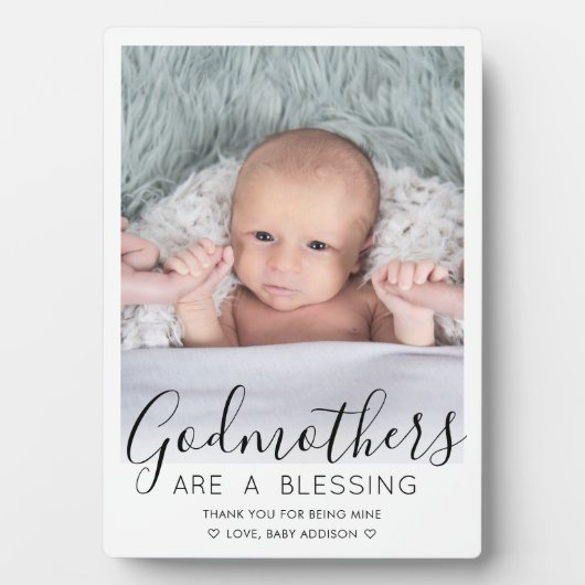 Godmother Thank You《キリスト教》洗礼式や命名式または洗礼写真 フォトプラーク (正面)
