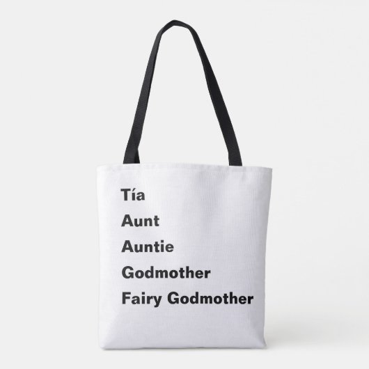 Godmother Themed Tiaの叔母さん伯母さん トートバッグ (裏面)