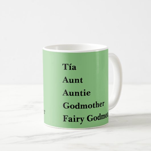 Godmother Tiaの叔母さん伯母さん コーヒーマグカップ (正面右)