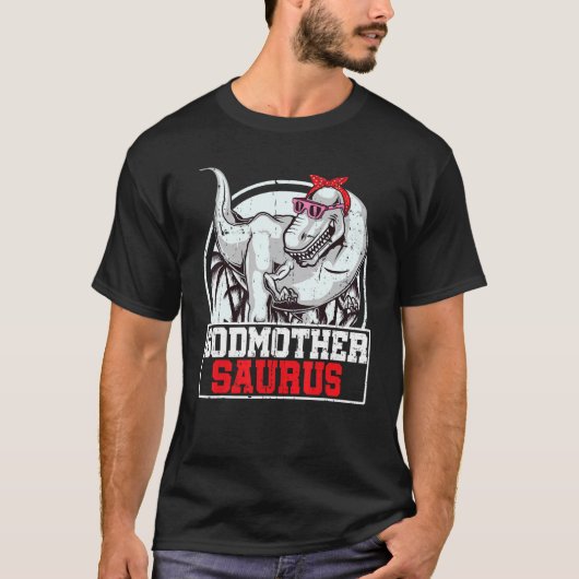 GodmotherSaurusレックス恐竜Godmother Saurus Fam Tシャツ (正面)