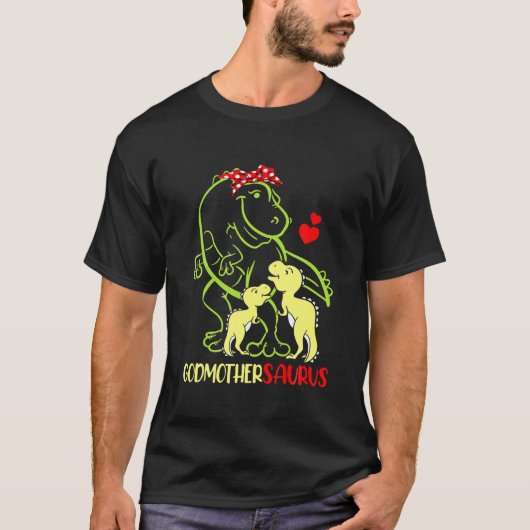 Godmothersaurus Tレックス恐竜Godmother Saurus Fa Tシャツ (正面)