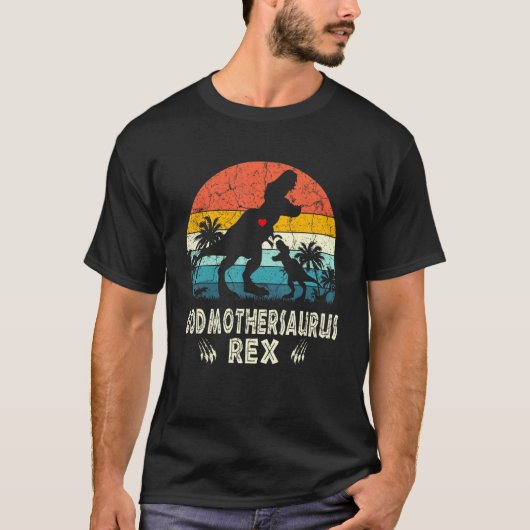 Godmothersaurus Tレックス恐竜Godmother Saurus Fa Tシャツ (正面)