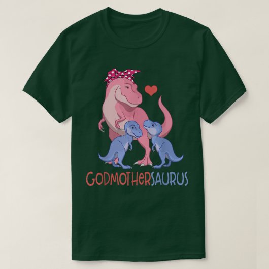Godmothersaurus Tレックス恐竜Godmother Saurus Fa Tシャツ (デザイン正面)