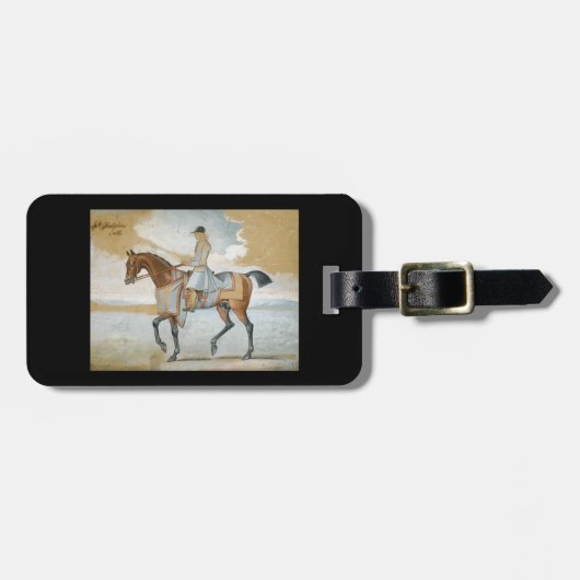 Godolphinの乗馬のアラビアの純血種の馬 ラゲッジタグ (正面横)
