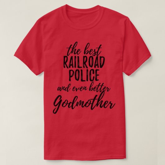Godpの鉄道警察ゴッドマおもしろいザーギフトアイディア Tシャツ (デザイン正面)