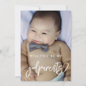 Godparentプロポーショコンテンポラリーンモダンフォトカード 招待状 (正面)