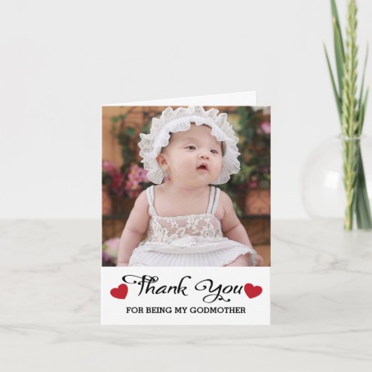 Godparent Thank モダン You Photo Card カード (正面)