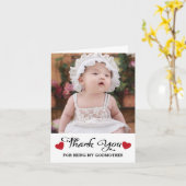 Godparent Thank モダン You Photo Card カード (黄色い花)