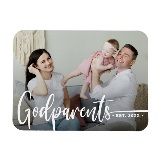 Godparents写真モダン記念 マグネット (横)