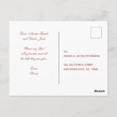 Godparents提案バラ金ゴールド白楕円スクリプト ポストカード (裏面)