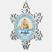 Godparents誇りを持った Blue ChecksとMonogram A スノーフレークピューターオーナメント (右)