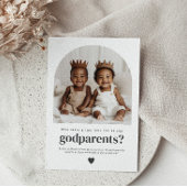 Godparents Arched Photo Proposal Boy Twins 招待状
