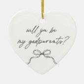 Godparents Handwritten Bow Proposal セラミックオーナメント (正面)
