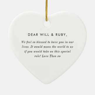 Godparents Handwritten Bow Proposal セラミックオーナメント