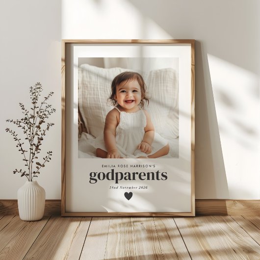 Godparents Photo Keepsake ポスター