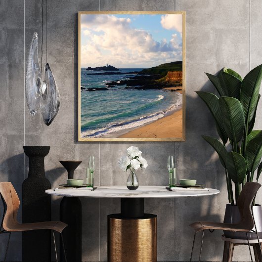 Godrevy Lighthouse Cornwall Coast  フォトプリント