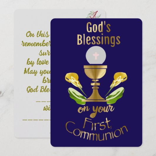 God's Blessing on your First Holy Communion. シーズンカード (正面/裏面)