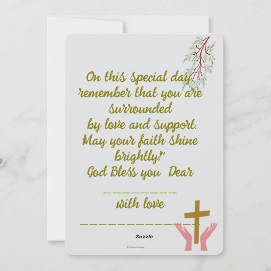 God's Blessing on your First Holy Communion. シーズンカード (裏面)