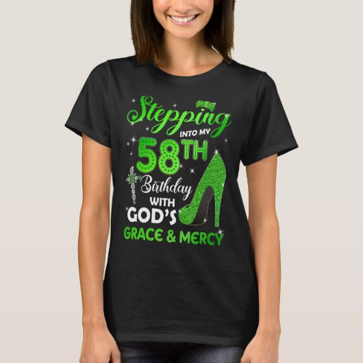 GODs Grace & Mで58誕生日に足を踏み入れる Tシャツ (正面)
