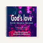 GODS LOVEパーソナライズされたフローラ祈りの言葉 ノートブック (正面)