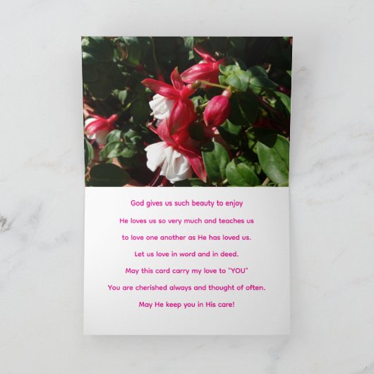 God's Love, Fuschia Flower カード (内部)