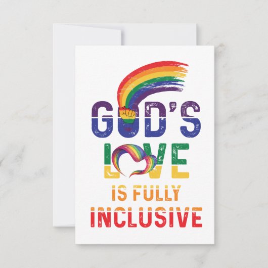God's Love Is Fully Inclusive LGBTQ Ally Gay Pride サンキューカード (正面)