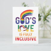 God's Love Is Fully Inclusive LGBTQ Ally Gay Pride サンキューカード (スタンド正面)