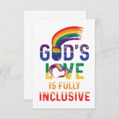 God's Love Is Fully Inclusive LGBTQ Ally Gay Pride サンキューカード (正面/裏面)