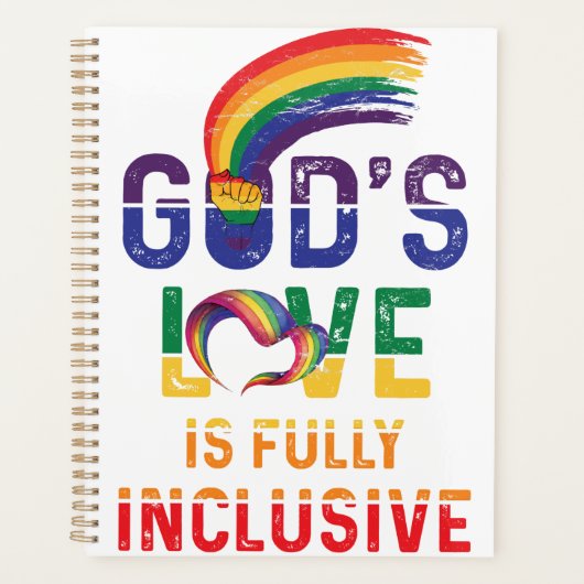 God's Love Is Fully Inclusive LGBTQ Ally Gay Pride プランナー手帳 (正面)