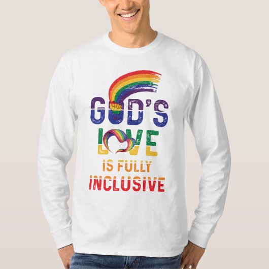 God's Love Is Fully Inclusive LGBTQ Ally Gay Pride Tシャツ (正面)
