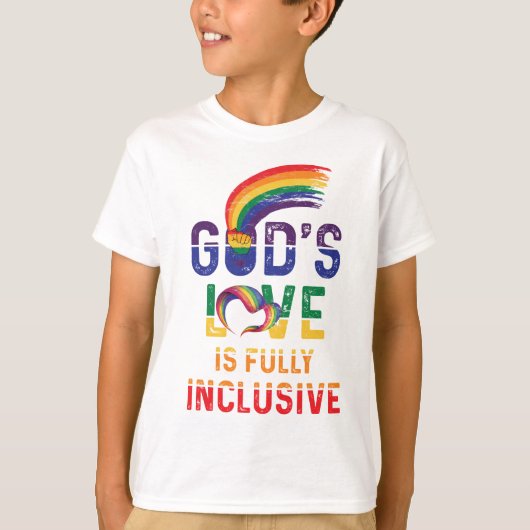 God's Love Is Fully Inclusive LGBTQ Ally Gay Pride Tシャツ (正面)