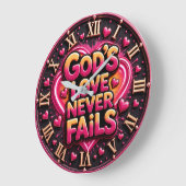 God's Love Never Fails ラージ壁時計 (傾斜)