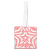God's Love Star Pastel Pink- Serene Faith Keepsake キューブオーナメント (正面)