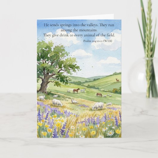 God's Provision: Psalm 104:10-11 カード (正面)