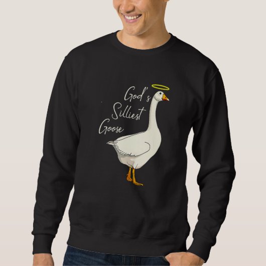 God's Silliest Goose Funny Duck Lovers Premium スウェットシャツ (正面)