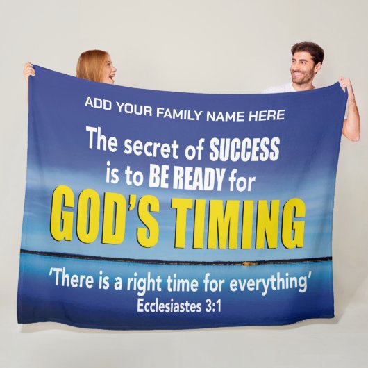 GOD'S TIMINGキリスト教のバイブルパーソナライズされた家 フリースブランケット (インサイチュ)