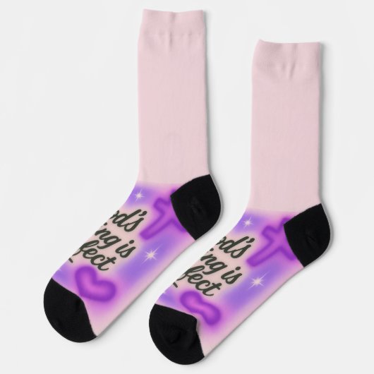 God's Timing is perfect purple y2k ソックス (左)