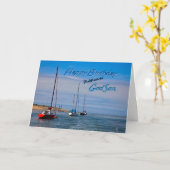 Godsonのためのいかりのバースデー・カードの航行ボート カード (黄色い花)