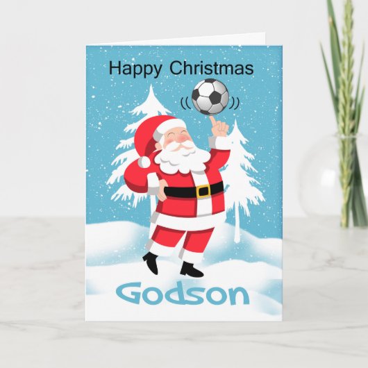 Godsonのサッカー/フットボールのクリスマスの挨拶状 シーズンカード (正面)