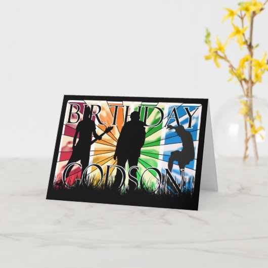 Godsonのバースデー・カードの男性のモダン カード (黄色い花)