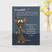 Godsonのバースデー・カード-ファンキーなマウスが付いている… カード (黄色い花)