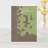 godsonのバースデー・カード-誕生日の挨拶状のための カード (黄色い花)