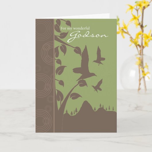 godsonのバースデー・カード-誕生日の挨拶状のための カード (黄色い花)