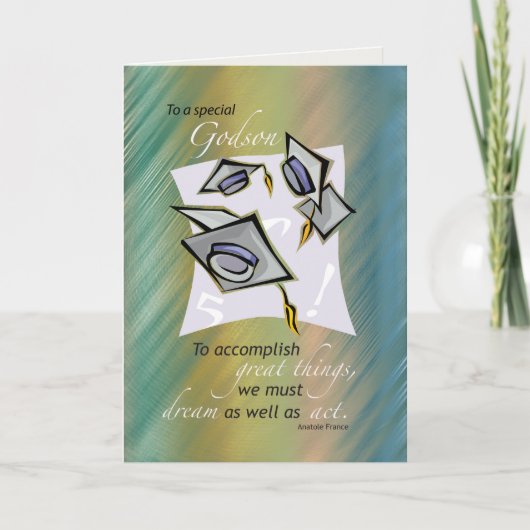 Godson、空気の卒業の帽子、お祝いGr カード (正面)