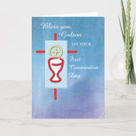 Godson、青い最初聖餐式 カード (正面)