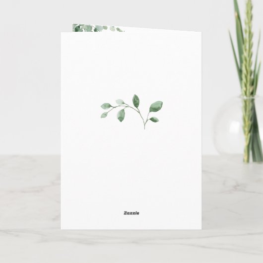 Godson Christening Church Greenery カード (裏面)