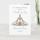 Godson Christening Church Greenery カード (正面)
