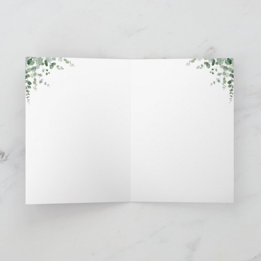 Godson Christening Church Greenery カード (内部)