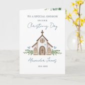Godson Christening Church Greenery カード (黄色い花)