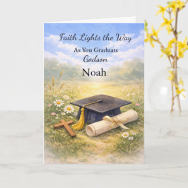Godson Graduation Personalized Christian Faith カード